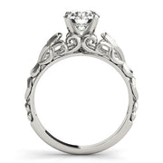 Crowned Solitaires Round Diamond Engagement Ring in 10K/14K gold and platinum with certified lab-grown or natural diamonds