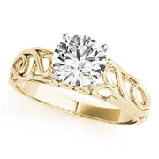 Graceful Solitaires Round Diamond Engagement Ring in 10K/14K gold and platinum with certified lab-grown or natural diamonds