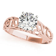 Graceful Solitaires Round Diamond Engagement Ring in 10K/14K gold and platinum with certified lab-grown or natural diamonds