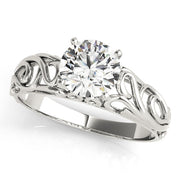 Graceful Solitaires Round Diamond Engagement Ring in 10K/14K gold and platinum with certified lab-grown or natural diamonds