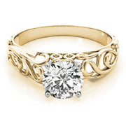 Graceful Solitaires Round Diamond Engagement Ring in 10K/14K gold and platinum with certified lab-grown or natural diamonds