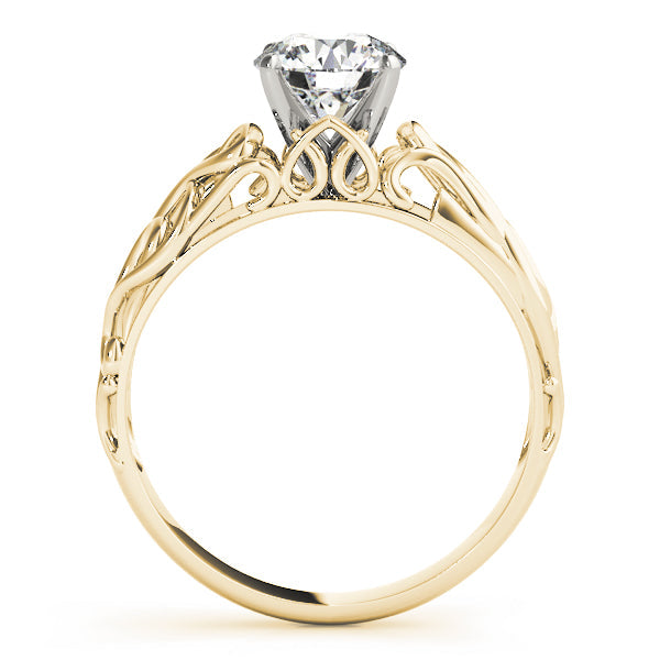 Graceful Solitaires Round Diamond Engagement Ring in 10K/14K gold and platinum with certified lab-grown or natural diamonds
