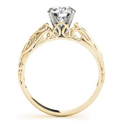 Graceful Solitaires Round Diamond Engagement Ring in 10K/14K gold and platinum with certified lab-grown or natural diamonds