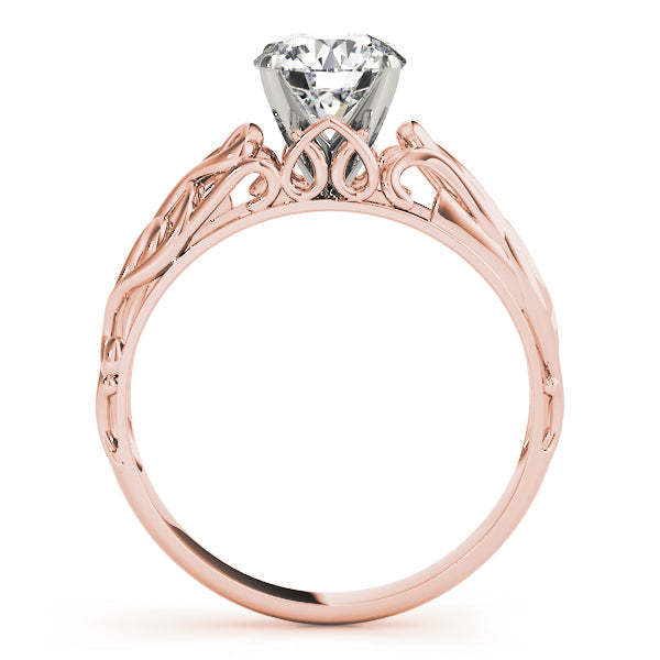 Graceful Solitaires Round Diamond Engagement Ring in 10K/14K gold and platinum with certified lab-grown or natural diamonds
