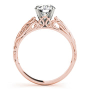 Graceful Solitaires Round Diamond Engagement Ring in 10K/14K gold and platinum with certified lab-grown or natural diamonds