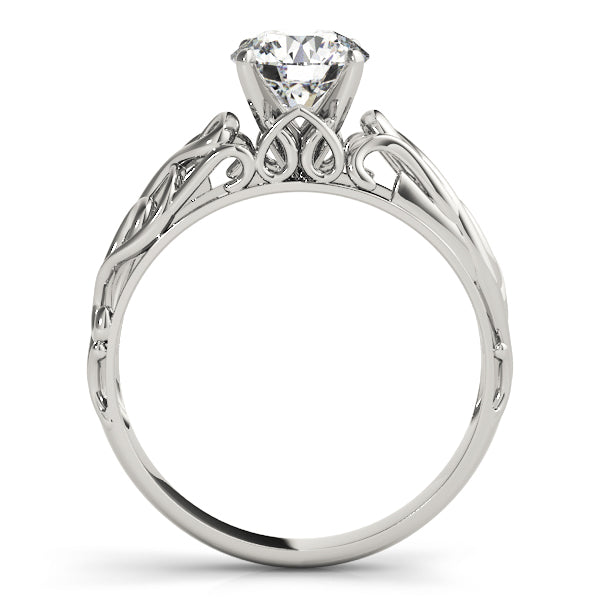 Graceful Solitaires Round Diamond Engagement Ring in 10K/14K gold and platinum with certified lab-grown or natural diamonds
