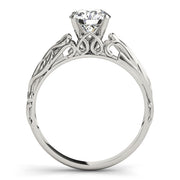 Graceful Solitaires Round Diamond Engagement Ring in 10K/14K gold and platinum with certified lab-grown or natural diamonds