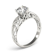 Graceful Solitaires Round Diamond Engagement Ring in 10K/14K gold and platinum with certified lab-grown or natural diamonds