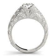 Dazzling Antique Round Diamond Engagement Ring in 10K/14K gold and platinum with certified lab-grown or natural diamonds
