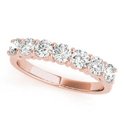 7-Stone Shared Prong Half Eternity Ring in Gold & Platinum