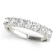 7-Stone Shared Prong Half Eternity Ring in Gold & Platinum