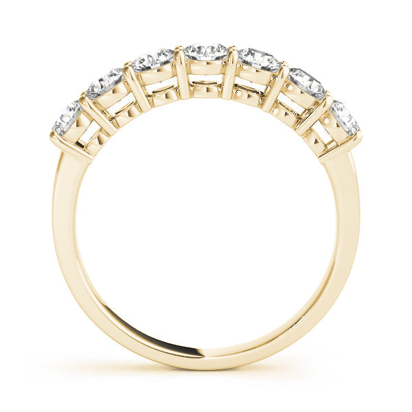 7-Stone Shared Prong Half Eternity Ring in Gold & Platinum
