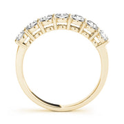 7-Stone Shared Prong Half Eternity Ring in Gold & Platinum