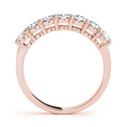 7-Stone Shared Prong Half Eternity Ring in Gold & Platinum