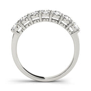 7-Stone Shared Prong Half Eternity Ring in Gold & Platinum