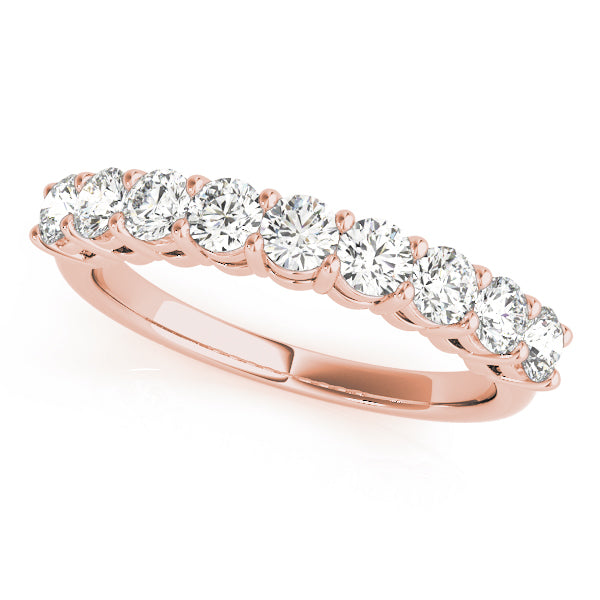 Shared Prong Half Eternity Ring in Gold & Platinum