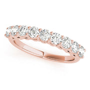 Shared Prong Half Eternity Ring in Gold & Platinum