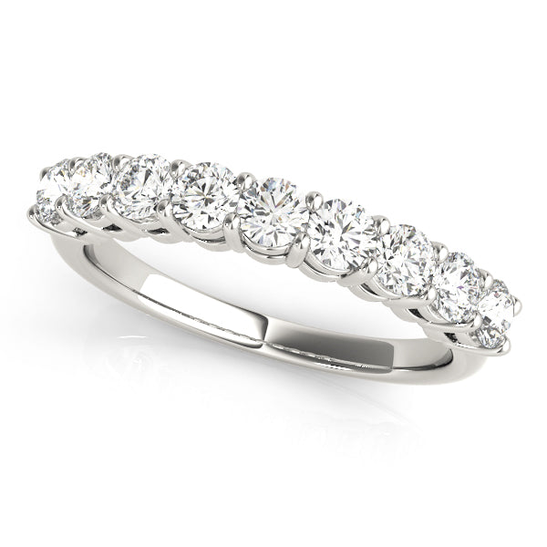 Shared Prong Half Eternity Ring in Gold & Platinum