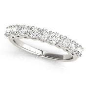 Shared Prong Half Eternity Ring in Gold & Platinum