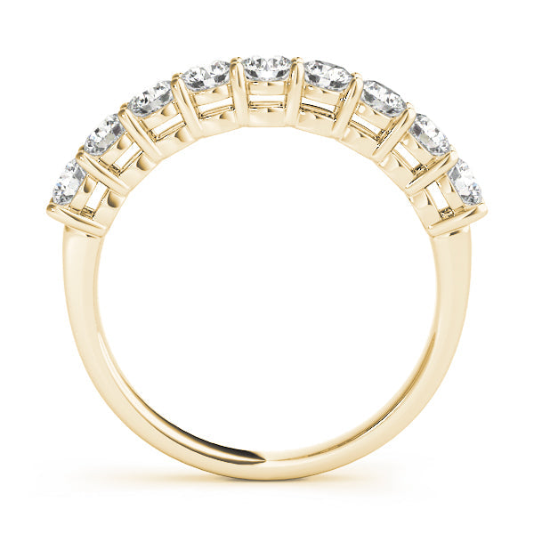 Shared Prong Half Eternity Ring in Gold & Platinum