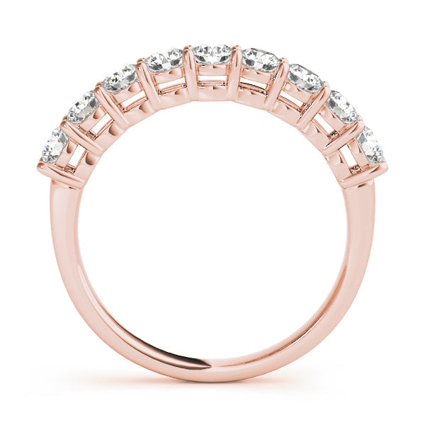 Shared Prong Half Eternity Ring in Gold & Platinum