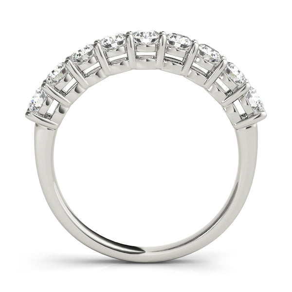 Shared Prong Half Eternity Ring in Gold & Platinum