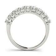 Shared Prong Half Eternity Ring in Gold & Platinum