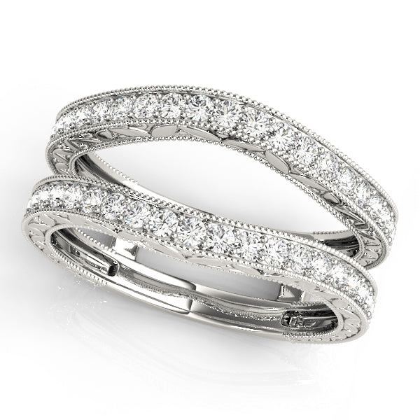 Wraps & Inserts Filigree Half Eternity Ring in Gold & Platinum