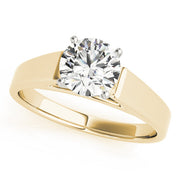 Devoted Solitaires Round Diamond Engagement Ring in 10K/14K gold and platinum with certified lab-grown or natural diamonds