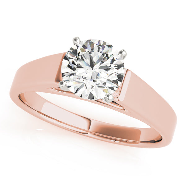 Devoted Solitaires Round Diamond Engagement Ring in 10K/14K gold and platinum with certified lab-grown or natural diamonds
