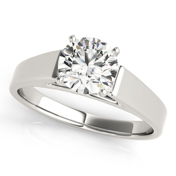 Devoted Solitaires Round Diamond Engagement Ring in 10K/14K gold and platinum with certified lab-grown or natural diamonds