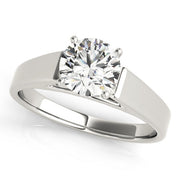 Devoted Solitaires Round Diamond Engagement Ring in 10K/14K gold and platinum with certified lab-grown or natural diamonds