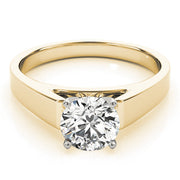 Devoted Solitaires Round Diamond Engagement Ring in 10K/14K gold and platinum with certified lab-grown or natural diamonds