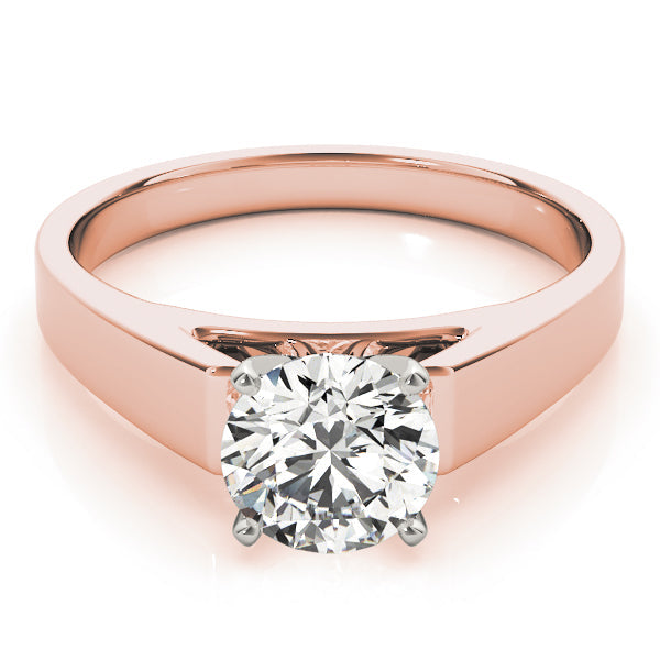 Devoted Solitaires Round Diamond Engagement Ring in 10K/14K gold and platinum with certified lab-grown or natural diamonds
