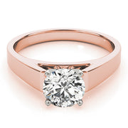 Devoted Solitaires Round Diamond Engagement Ring in 10K/14K gold and platinum with certified lab-grown or natural diamonds