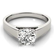 Devoted Solitaires Round Diamond Engagement Ring in 10K/14K gold and platinum with certified lab-grown or natural diamonds