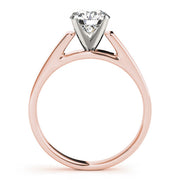 Devoted Solitaires Round Diamond Engagement Ring in 10K/14K gold and platinum with certified lab-grown or natural diamonds