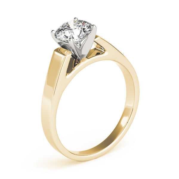 Devoted Solitaires Round Diamond Engagement Ring in 10K/14K gold and platinum with certified lab-grown or natural diamonds