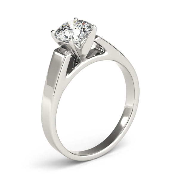 Devoted Solitaires Round Diamond Engagement Ring in 10K/14K gold and platinum with certified lab-grown or natural diamonds