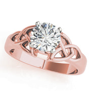 Sculpted Celtic Knot Remount Round Diamond Engagement Ring in 10K/14K gold and platinum with certified lab-grown or natural diamonds