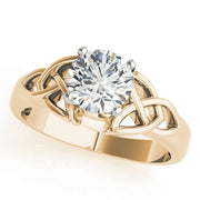 Sculpted Celtic Knot Remount Round Diamond Engagement Ring in 10K/14K gold and platinum with certified lab-grown or natural diamonds