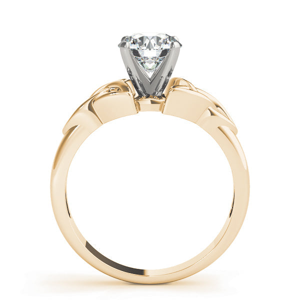 Sculpted Celtic Knot Remount Round Diamond Engagement Ring in 10K/14K gold and platinum with certified lab-grown or natural diamonds
