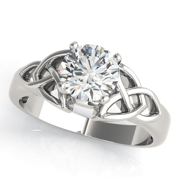 Sculpted Celtic Knot Remount Round Diamond Engagement Ring in 10K/14K gold and platinum with certified lab-grown or natural diamonds