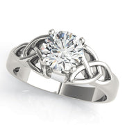 Sculpted Celtic Knot Remount Round Diamond Engagement Ring in 10K/14K gold and platinum with certified lab-grown or natural diamonds