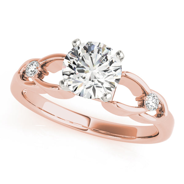 Crowned Celtic Knot 2 Stone Remount Round Diamond Engagement Ring in 10K/14K gold and platinum with certified lab-grown or natural diamonds