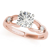 Crowned Celtic Knot 2 Stone Remount Round Diamond Engagement Ring in 10K/14K gold and platinum with certified lab-grown or natural diamonds