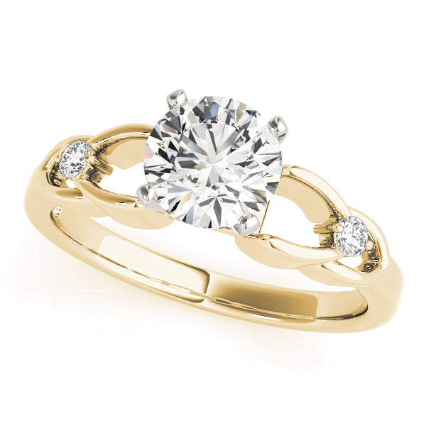Crowned Celtic Knot 2 Stone Remount Round Diamond Engagement Ring in 10K/14K gold and platinum with certified lab-grown or natural diamonds