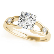 Crowned Celtic Knot 2 Stone Remount Round Diamond Engagement Ring in 10K/14K gold and platinum with certified lab-grown or natural diamonds