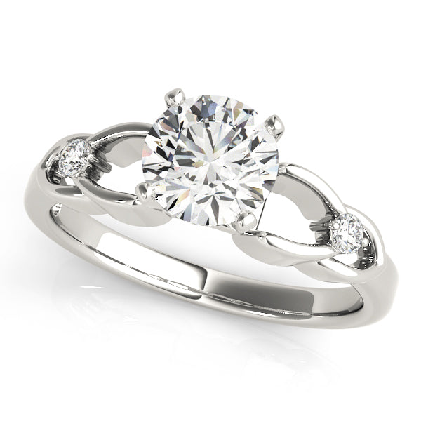 Crowned Celtic Knot 2 Stone Remount Round Diamond Engagement Ring in 10K/14K gold and platinum with certified lab-grown or natural diamonds