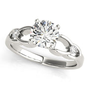 Crowned Celtic Knot 2 Stone Remount Round Diamond Engagement Ring in 10K/14K gold and platinum with certified lab-grown or natural diamonds